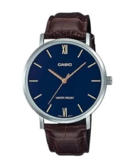 Orologio CASIO COLLECTION MINIMAL, LEATHER - BLUE Uomo