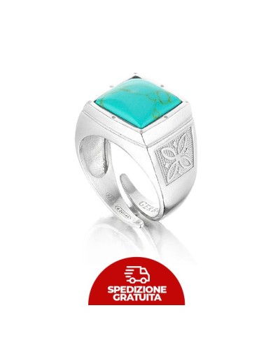 Anello Gerba Chevalier con pietra Turchese marina