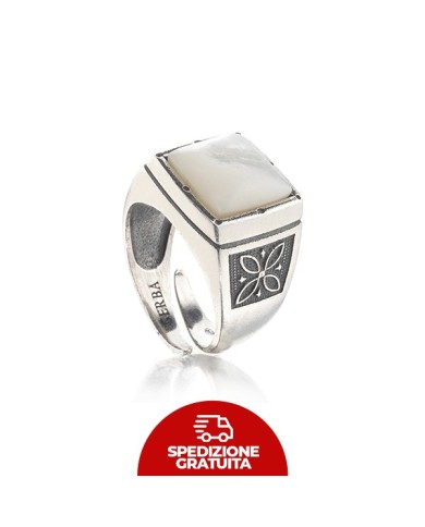 Anello Gerba Chevalier con pietra Madreperla marmo