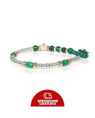 Bracciale Gerba Mon Amour Argento e Occhio di Tigre verde