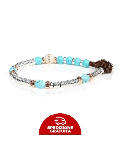 Bracciale Gerba Mon Amour Argento e perle pietra Turchese