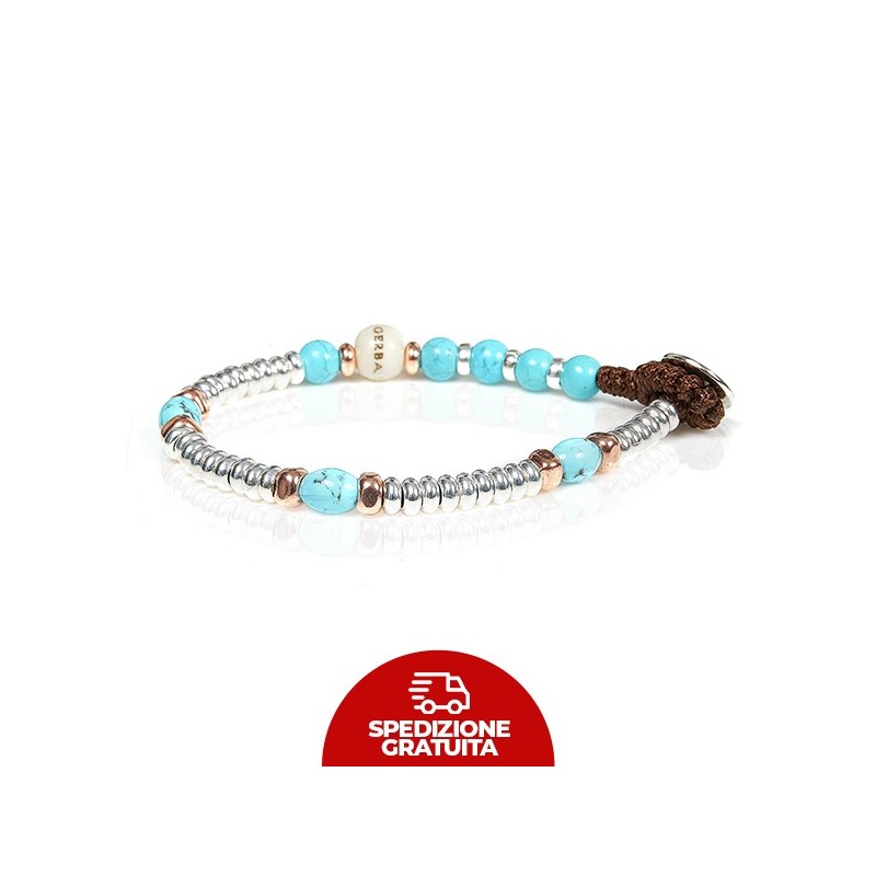 Bracciale Gerba Mon Amour Argento e perle pietra Turchese