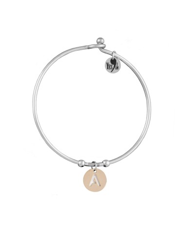 Bracciale Rigido Con Iniziale Rosè