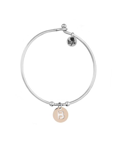 Bracciale Rigido Con Iniziale Rosè