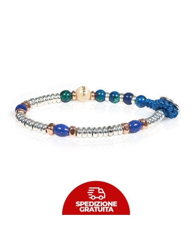 Bracciale Gerba Mon Amour Argento Occhio di Tigre blu