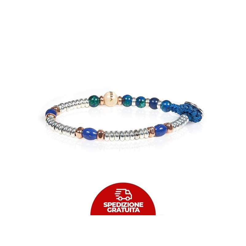 Bracciale Gerba Mon Amour Argento Occhio di Tigre blu