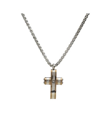 Collana croce acciaio classico