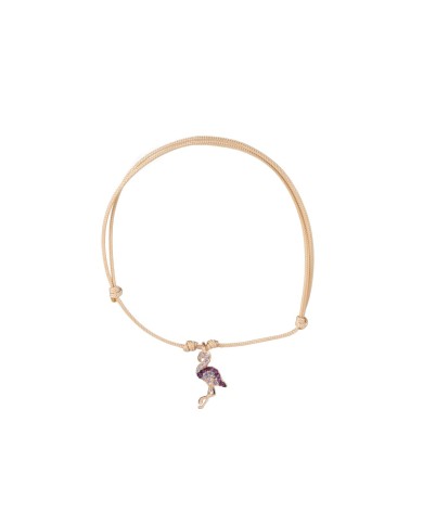 Bracciale Feel Rainbow Argento Cordino Fenicottero