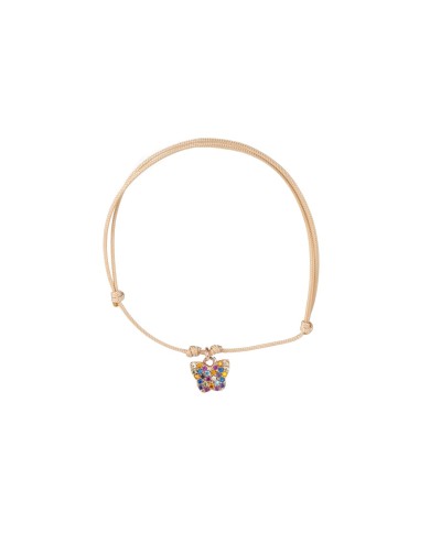 Bracciale Feel Rainbow Argento Cordino farfalla