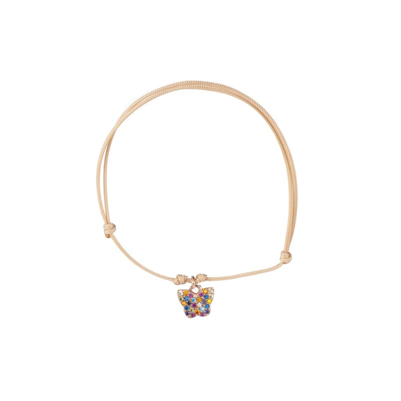 Bracciale Feel Rainbow Argento Cordino farfalla