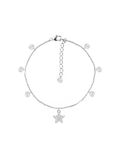 Bracciale Feel Luxury Argento Smeraldi Multiciondolo Stella