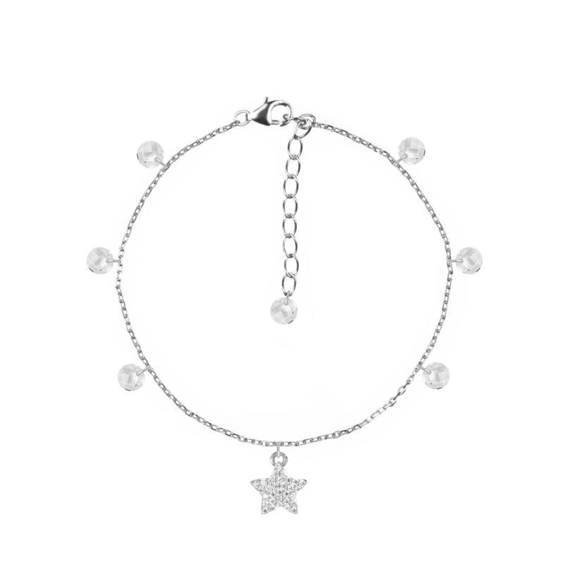 Bracciale Feel Luxury Argento Smeraldi Multiciondolo Stella