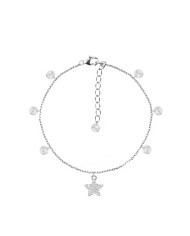 Bracciale Feel Luxury Argento Smeraldi Multiciondolo Stella