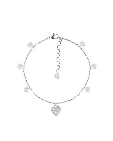 Bracciale Feel Luxury Argento Smeraldi Multiciondolo Cuore