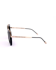 OCCHIALI DA SOLE DONNA PHILIPP PLEIN SUNGLASSES SPP097S SHINY DARK BLACK