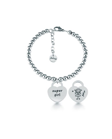Bracciale pallinato, acciaio &#8211; Super Girl