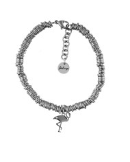 Bracciale multirondella, acciaio &#8211; fenicottero