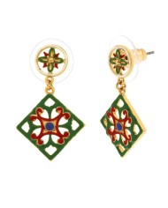 Orecchini in Metallo con pendente maioliche colorate