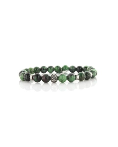 Bracciale in Acciaio con pietre malachite verdi