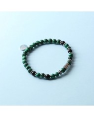 Bracciale in Acciaio con pietra malachite verde