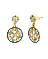 Orecchini in Metallo con pendente maioliche colorate