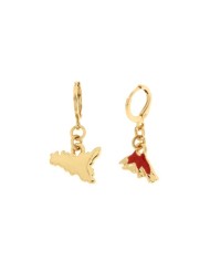 Orecchini in Metallo con sicilia e etna