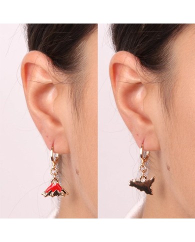 Orecchini in Metallo con sicilia e etna