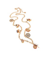 Collana in Metallo con charms siciliani, coffa siciliana, trinacria
