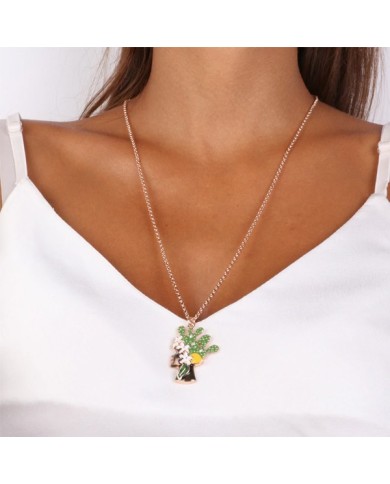 Collana in Metallo con pendente testa di moro donna con smalti e cristalli colorati