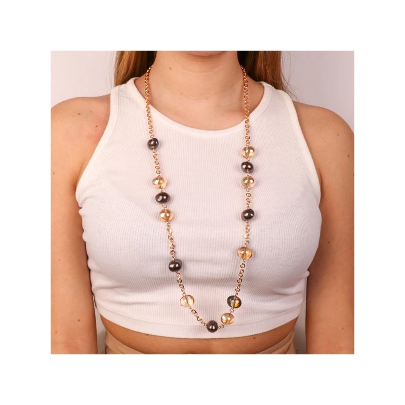 Collana in Metallo con cristalli di Murano