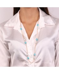 Collana in Metallo con cristalli di colore blu ispirati al vetro di Murano