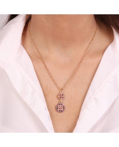 Collana in Metallo con maioliche colorate