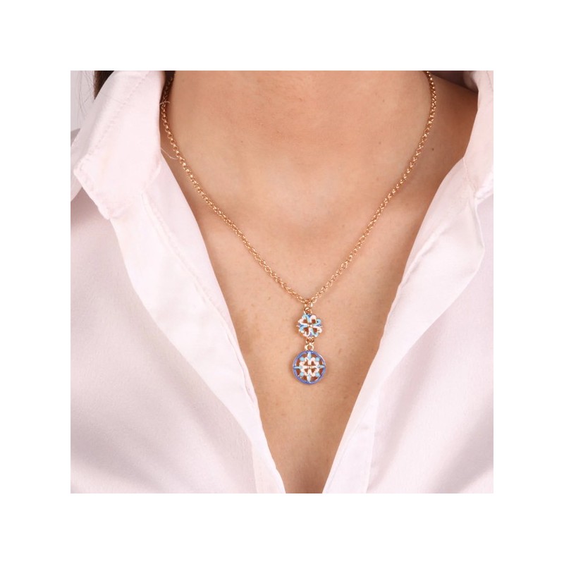 Collana in Metallo con maioliche colorate