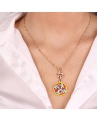 Collana in Metallo con maioliche colorate