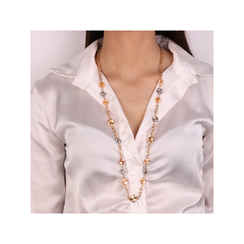 Collana in Metallo con cristalli colorati ispirati al vetro di Murano