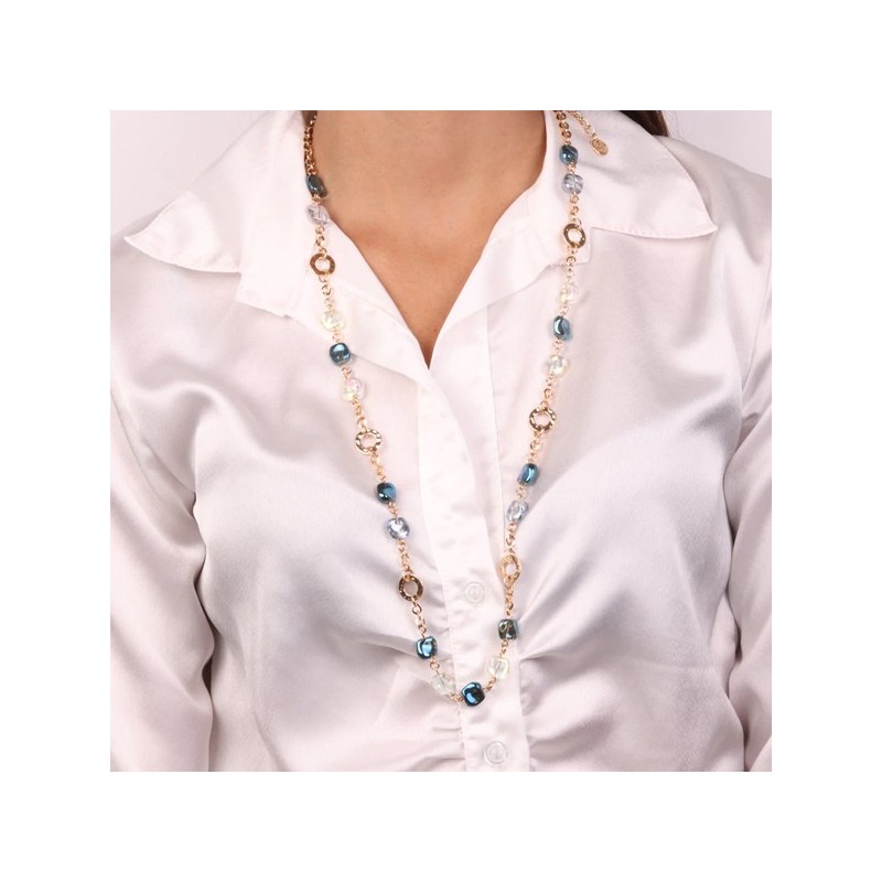 Collana in Metallo con cristalli colorati ispirati al vetro di Murano