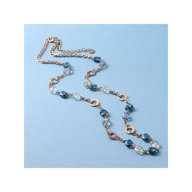 Collana in Metallo con cristalli colorati ispirati al vetro di Murano