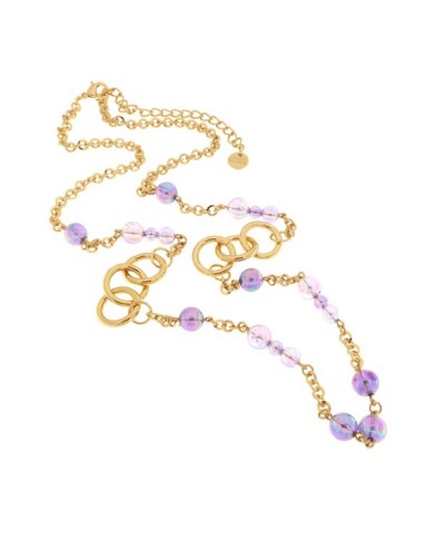 Collana in Metallo con cristalli di colore viola ispirati al vetro di Murano