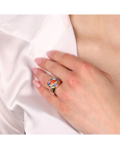 Anello in Metallo con maiolica