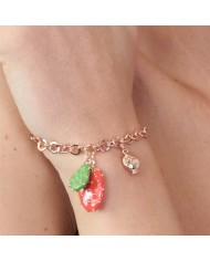 Bracciale in Metallo con ciondolo fico d&#8217;india pendente e piccolo pumo a lato