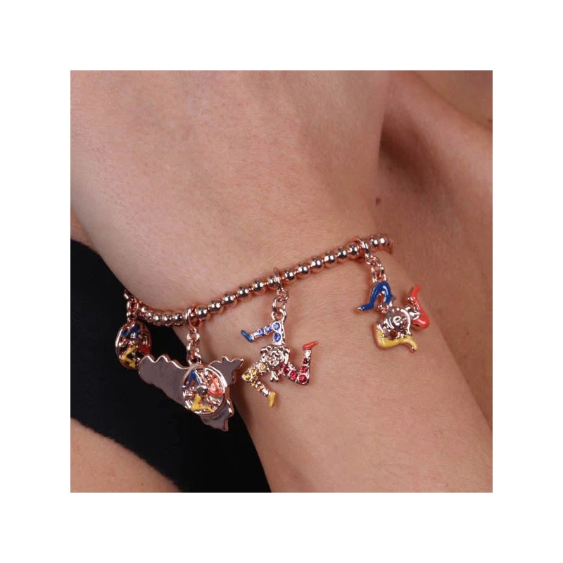 Bracciale in Metallo con Sicilia centrale e due trinacria