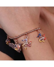 Bracciale in Metallo con Sicilia centrale e due trinacria