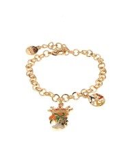 Bracciale in Metallo con testa di moro uomo e simbolo di Trinacria impreziositi da smalti colorati