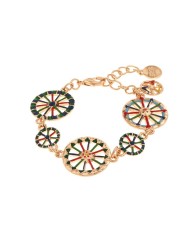 Bracciale in Metallo con ruote del carretto siciliano impreziosite da smalti colorati