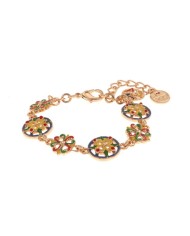 Bracciale in Metallo con maioliche siciliane e smalti colorati