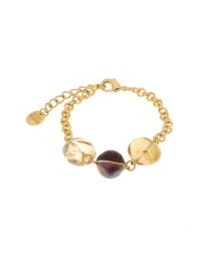 Bracciale in Metallo con cristalli colorati di Murano