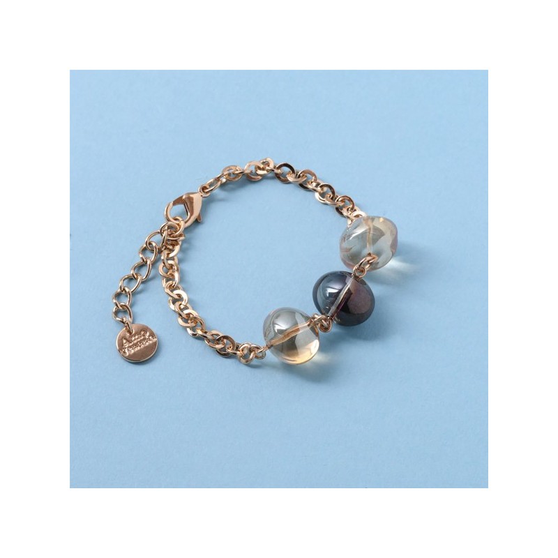 Bracciale in Metallo con cristalli colorati di Murano