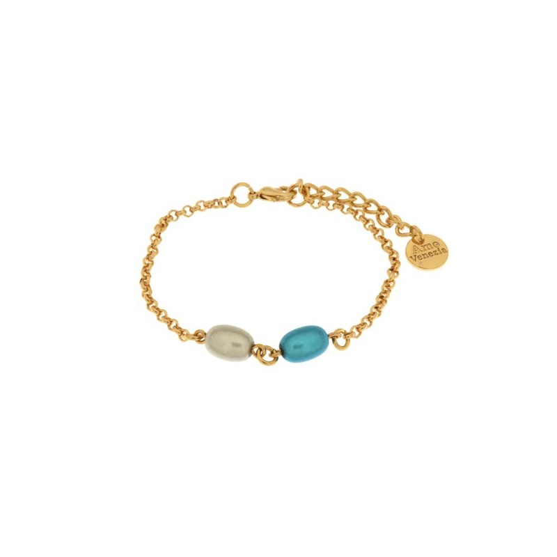 Bracciale in Metallo con cristalli ispirati al vetro di Murano