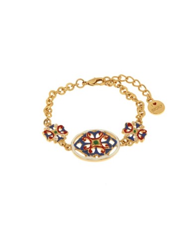 Bracciale in Metallo con maioliche colorate