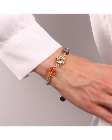 Bracciale in Metallo con cristalli ispirati al vetro di Murano